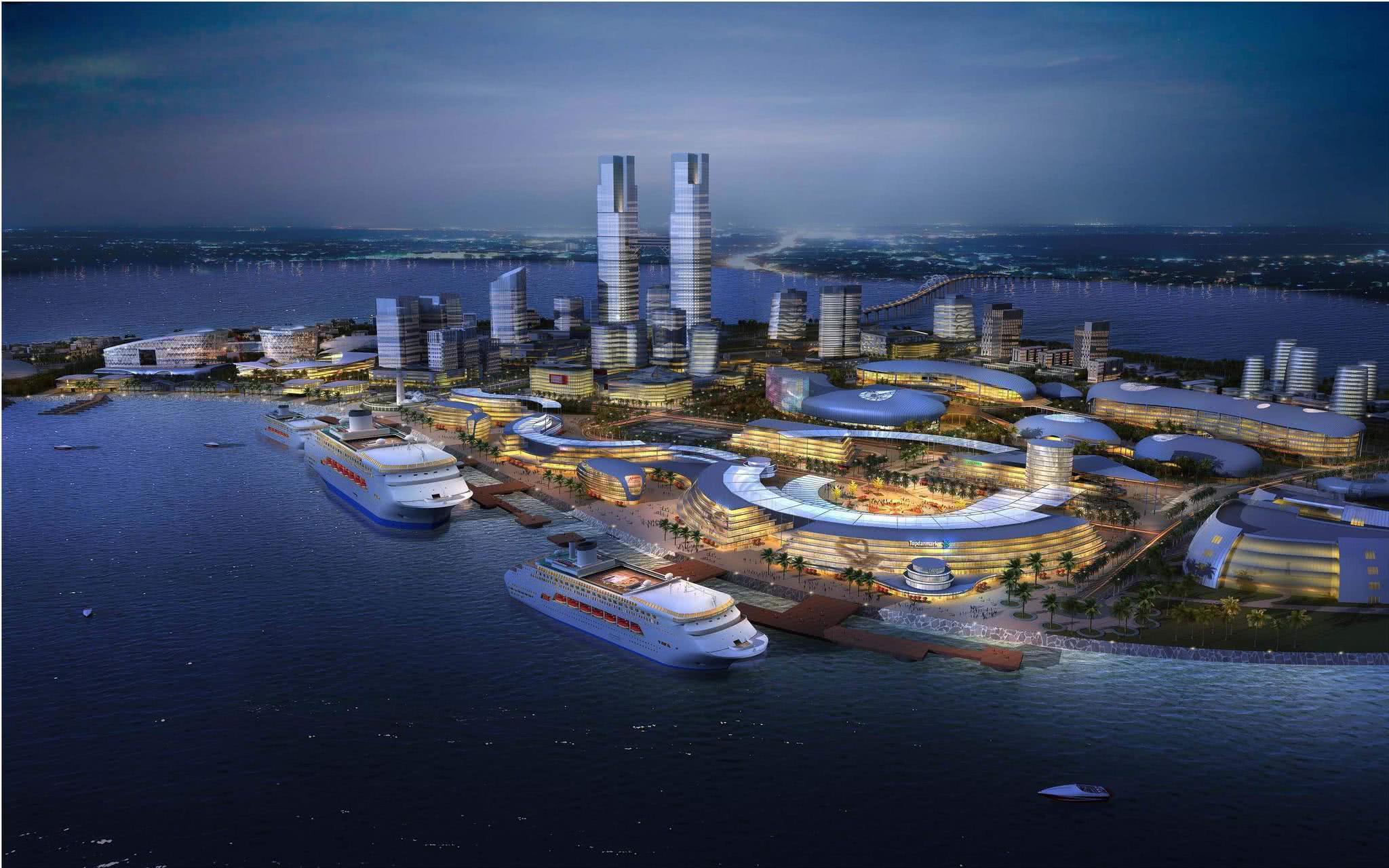 海南“太極八卦”島 夜色璀璨，手機(jī)軟件點(diǎn)亮美景